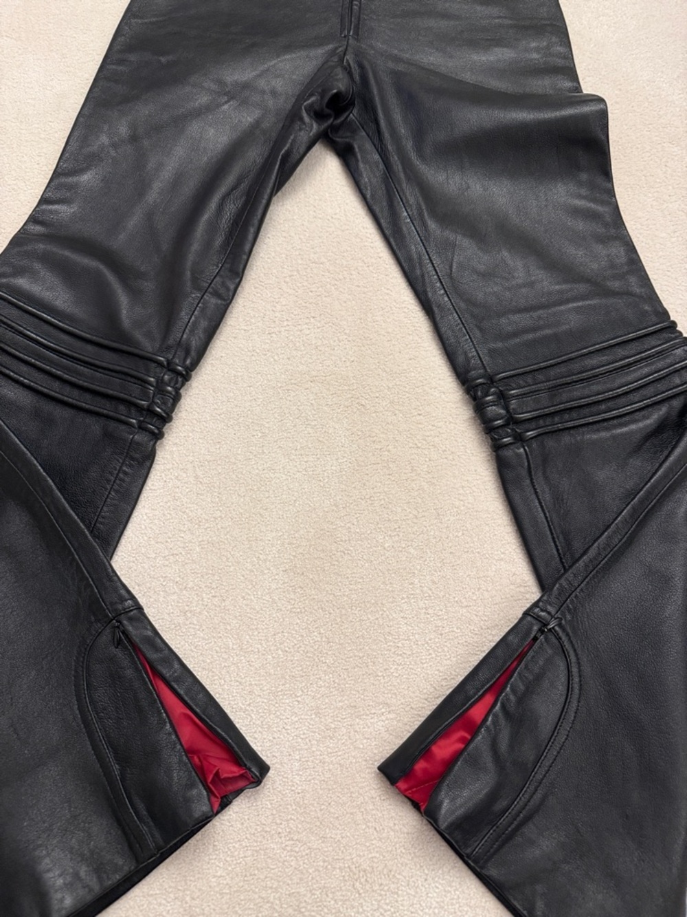 Wilsons Leather Maxima Black Leather Moto Jeans size 8